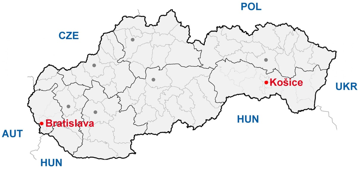 kort af bratislava Slóvakíu