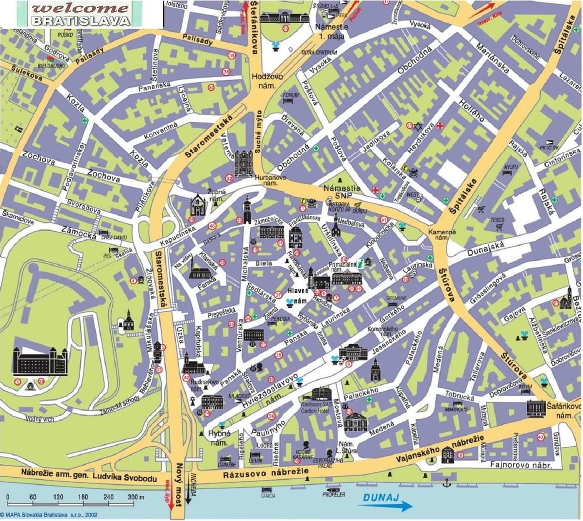 kort af bratislava Slóvakíu